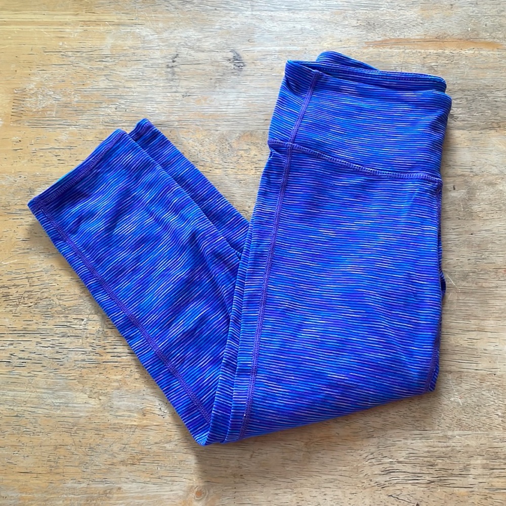 Athleta blue and purple marl cropped legging